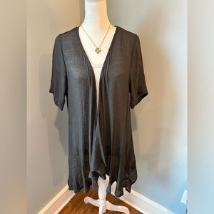 Coco + Carmen sheer short sleeve black cartigan
